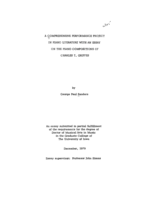 A comprehensive performance project in piano literature with an essay on the piano compositions of Charles T. Griffes