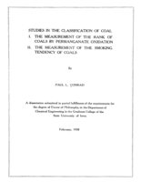 Studies in the classification of coal: I. The measurement of the rank of coals by permanganate oxidation. II. The measurement of the smoking tendency of coals