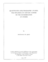 Quantitative spectrographic studies: The influence of certain cations on the determination of others