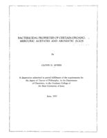 Bactericidal properties of certain organomercuric acetates and aromatic acids