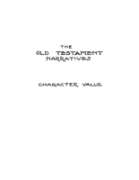 The Old Testament narratives as literature for character training
