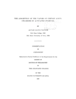 The adsorption of the vapors of certain alkyl chlorides by activated charcoal