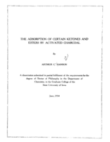 The adsorption of certain ketones and esters by activated charcoal
