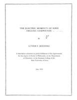 The electric moments of some organic compounds