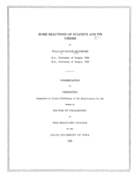 Some reactions of sulphur and its oxides