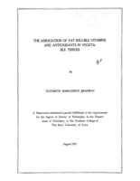 The association of fat soluble vitamins and antioxidants in vegetable tissues