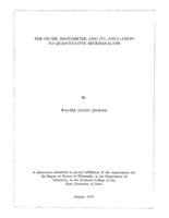 The filter photometer and its application to quantitative microanalysis