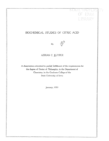 Biochemical studies of citric acid