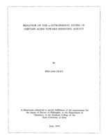 Behavior of the o-nitrophenyl esters of certain acids toward reducing agents