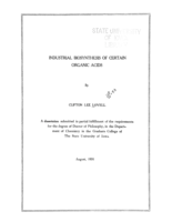 Industrial biosynthesis of certain organic acids