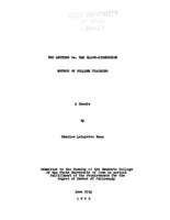The lecture vs. the class-discussion method of college teaching: a thesis