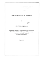 Certain reactions of thioureas