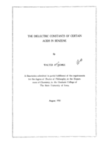 The dielectric constants of certain acids in benzene