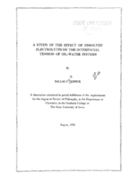 A study of the effect of dissolved electrolytes on the interfacial tension of oil-water systems