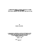 A comparative review of physical education for women in England and Germany with special emphasis upon the period from 1933-1940