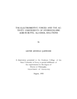 The electromotive forces and the activity coefficients of hydrochloric acid in butyl alcohol solutions