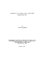 The attitude of the German working class toward literature and art