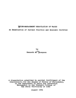 Union-management negotiation of wages: an examination of current practice and economic doctrine