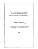 The vapor pressures of aqueous solutions of the chlorides of certain alkaline earth metals at 25 °