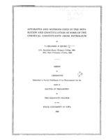 Apparatus and methods used in the separation and identification of some of the chemical constituents from petroleum