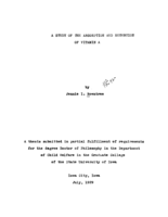 A study of the absorption and retention of vitamin A