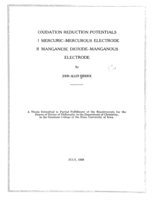 Oxidation reduction potentials: I mercuric-mercurous electrode ; II manganese dioxide-manganous electrode