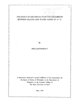 The effect of certain salts on the equilibrium between gelatin and water vapor at 25°C