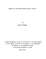 Geology of the Draper mountain area, Virginia
