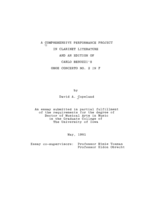 A comprehensive performance project in clarinet literature: and an edition of Carlo Besozzi's Oboe concerto no. 2 in F