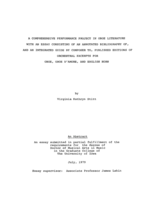 A comprehensive performance project in oboe literature, with an essay consisting of an annotated bibliography of, and an integrated guide by composer to, published editions of orchestral excerpts for oboe, oboe d'amore, and English horn