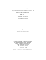 A comprehensive performance project in piano literature with an essay on Giovanni Sgambati's solo piano works