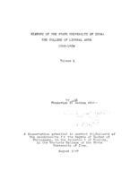 History of the State University of Iowa: the College of Liberal Arts, 1916-1934