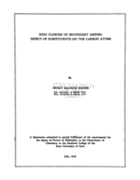 Ring closure of secondary amines: effect of substituents on the carbon atoms
