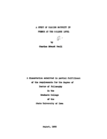 A study of reading maturity in French at the college level