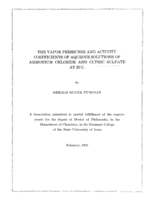 The vapor pressures and activity coefficients of aqueous solutions of ammonium chloride and cupric sulfate at 25°C