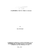 An experimental test of a theory of decision