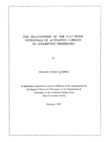 The relationship of the electrode potentials of activated carbons to adsorptive properties
