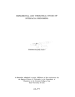 Experimental and theoretical studies of interfacial phenomena