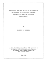 Apparent specific heats of petroleum fractions, at constant volume, between 25 and 300 degrees centigrade