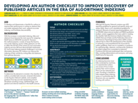 Developing an author checklist to improve discovery of published articles in the era of algorithmic indexing