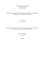 The Roles of orthography and phonology during written word recognition in children with dyslexia