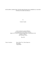 Developing laboratory testing procedures for commercial cold mix pothole patching materials