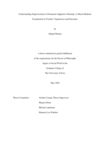 Understanding empowerment in permanent supportive housing: a mixed methods examination of tenants' experiences and outcomes