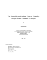 The Home Lives of Animal Objects: Disability Perspectives & Domestic Ecologies
