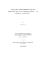Reinforcement learning-based agricultural management subject to climate variability