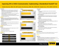 Improving OR-to-CSICU Communication: Implementing a Standardized Handoff Tool