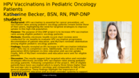 HPV Vaccinations in Pediatric Oncology Patients