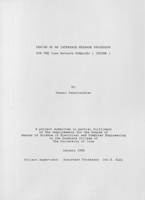 Design of an Interface Message Processor for the Iowa Network COMputEr (INCOME)