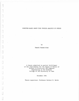 Computer-based short-time Fourier analysis of speech