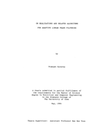 On realizations and related algorithms for adaptive linear phase filtering